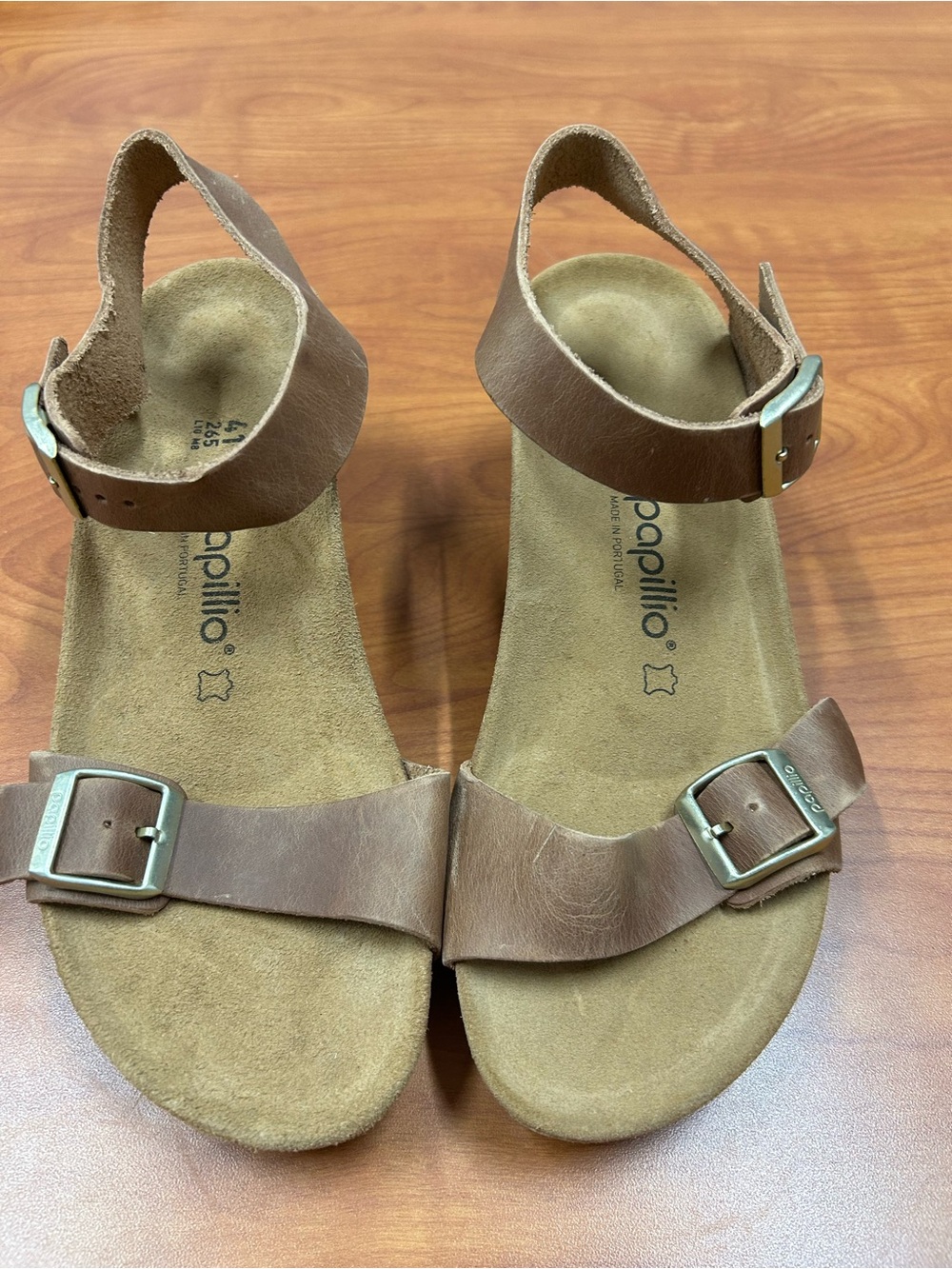 Birkenstock Brown Leather Ankle- Strap Sandals